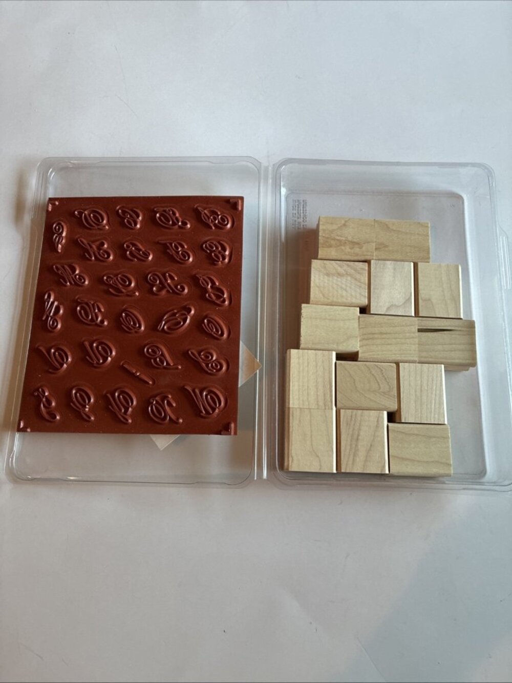 Stampin Up Monogram Sweet Alphabet Rubber Stamp Set 28 Wood Mounted Initials